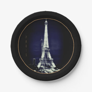 Eiffel Tower & Surreal Paris Art /love France BVP Paper Plate
