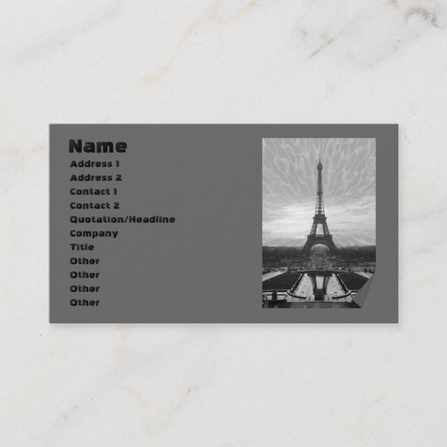 Eiffel Tower, template Business Card (Front)