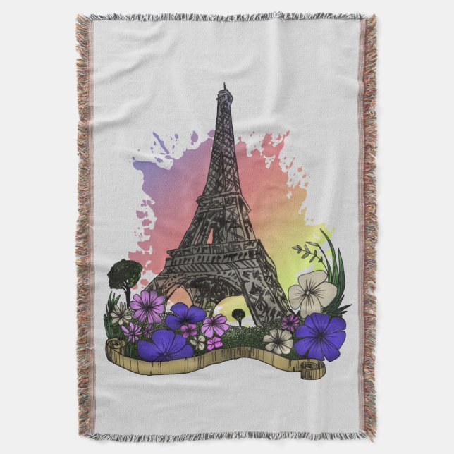 Eiffel Tower Throw Blanket (Front Vertical)