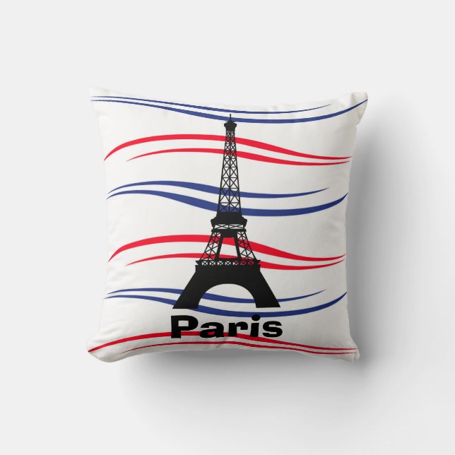 Eiffel Tower Throw Pillow (Front)