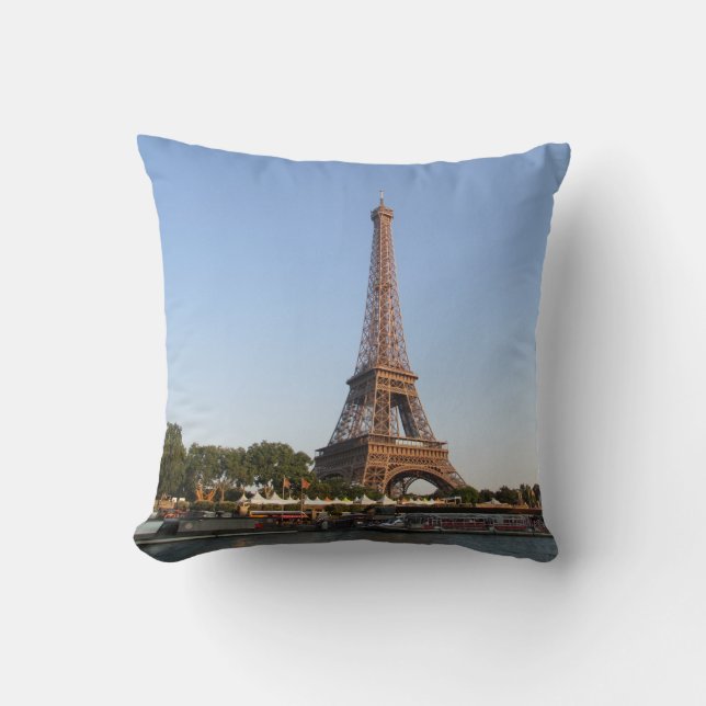 Eiffel Tower Throw Pillow (Front)