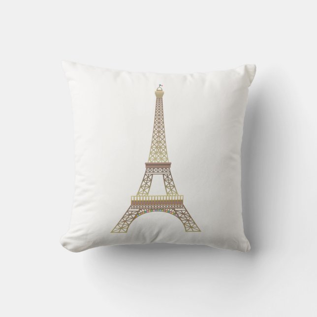 Eiffel Tower Throw Pillow (Front)