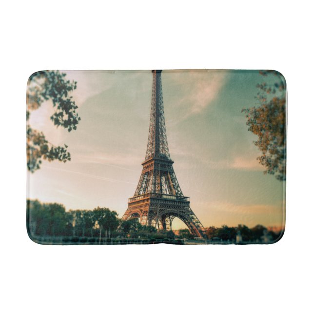 Eiffel tower throw pillow bath mat (Front)