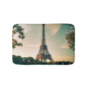 Eiffel tower throw pillow bath mat