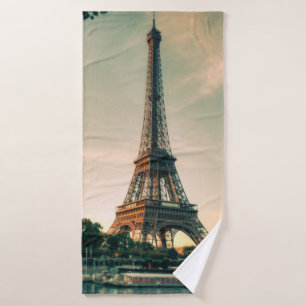 Eiffel tower throw pillow bath towel