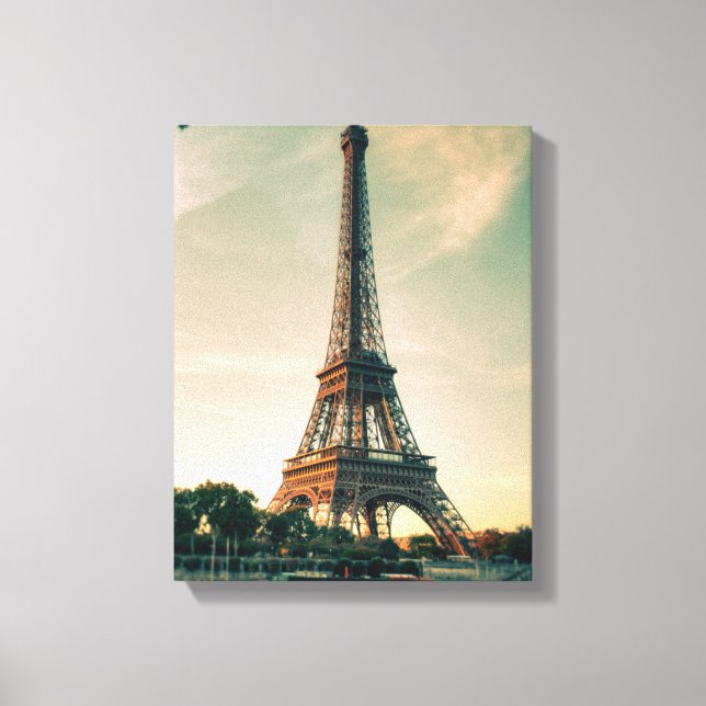 Eiffel tower throw pillow canvas print (Front)