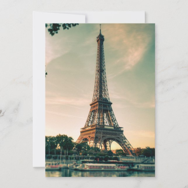 Eiffel tower throw pillow card (Front)