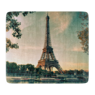 Eiffel tower throw pillow cutting board
