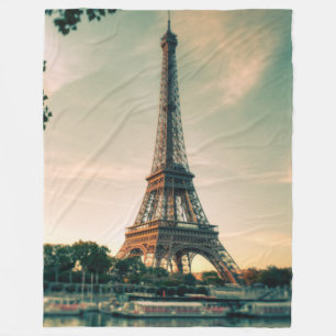 Eiffel tower throw pillow fleece blanket