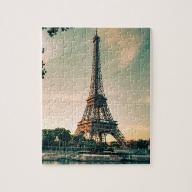 Eiffel tower throw pillow jigsaw puzzle (Vertical)