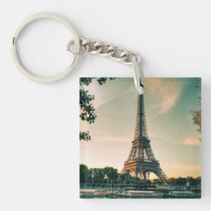 Eiffel tower throw pillow keychain