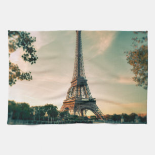 Eiffel tower throw pillow kitchen towel