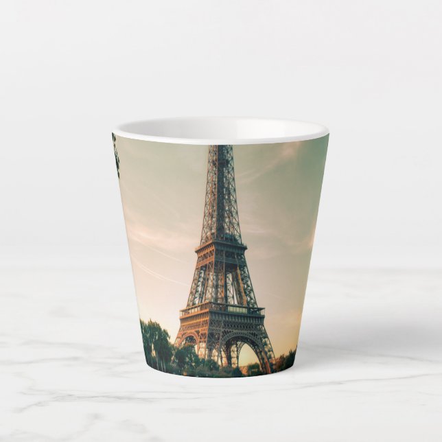Eiffel tower throw pillow latte mug (Front)
