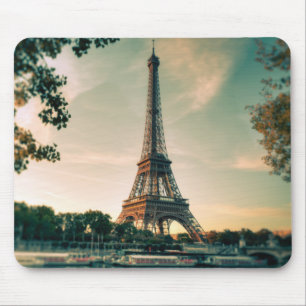 Eiffel tower throw pillow mouse pad