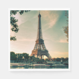 Eiffel tower throw pillow napkin