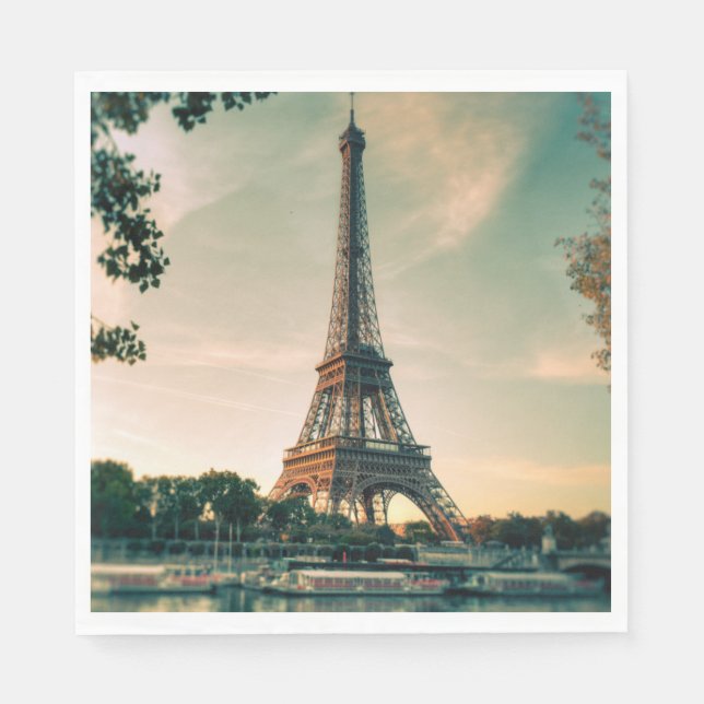 Eiffel tower throw pillow napkin (Front)