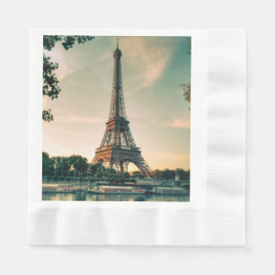 Eiffel tower throw pillow napkin