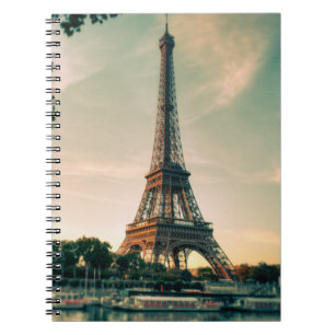 Eiffel tower throw pillow notebook