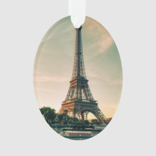 Eiffel tower throw pillow ornament