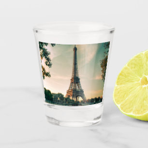 Eiffel tower throw pillow shot glass
