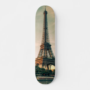 Eiffel tower throw pillow skateboard