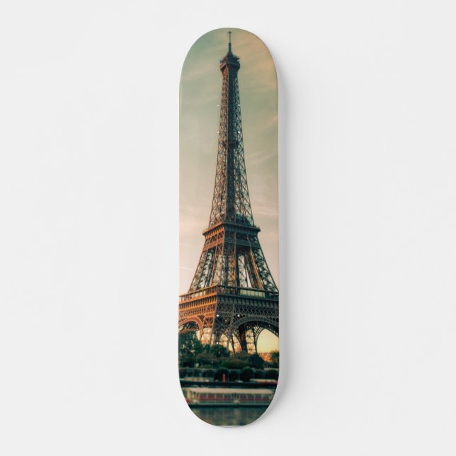 Eiffel tower throw pillow skateboard (Front)