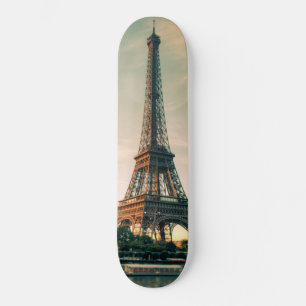 Eiffel tower throw pillow skateboard