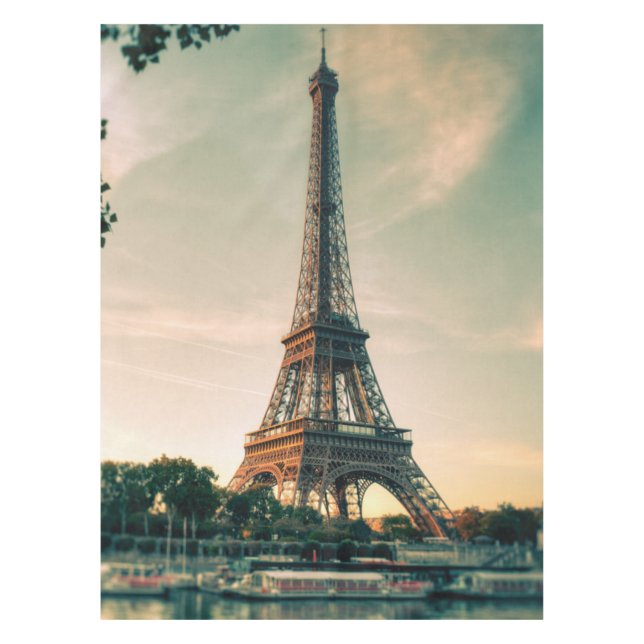 Eiffel tower throw pillow tablecloth (Front)