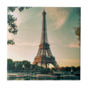 Eiffel tower throw pillow tile