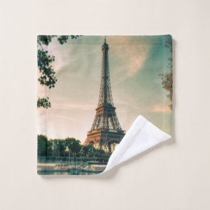 Eiffel tower throw pillow wash cloth