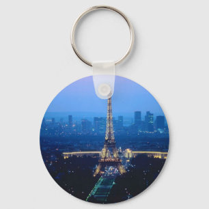 Eiffel Tower Twilight Keychain