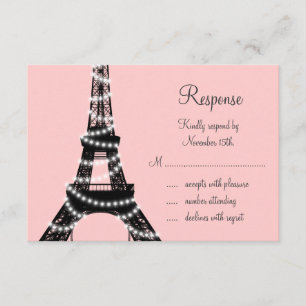 Eiffel Tower Twinkles RSVP (pink)