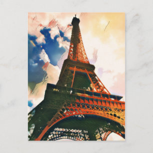 Eiffel Tower ukiyo-e Postcard