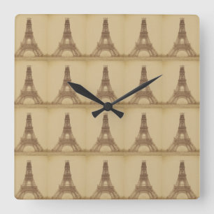 Eiffel Tower Under Construction 1888 Square Wall Clock