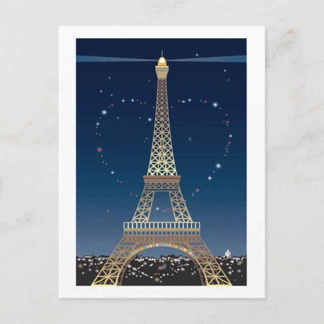 Eiffel Tower Valentine post card (Front)