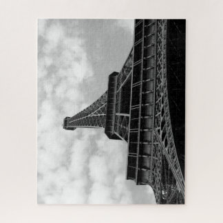 Eiffel Tower view from bellow - Black and white Jigsaw Puzzle
