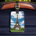Eiffel Tower View from Champ de Mars Public Park Luggage Tag<br><div class="desc">Paris France Eiffel Tower seen from Champ de Mars park with green lawn and visitors under sunny sky</div>