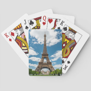 Eiffel Tower View from Champ de Mars Public Park Playing Cards