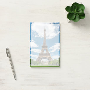 Eiffel Tower View from Champ de Mars Public Park Post-it Notes