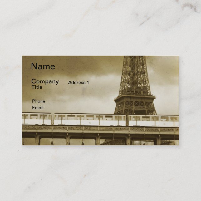Eiffel Tower vintage business card (Front)