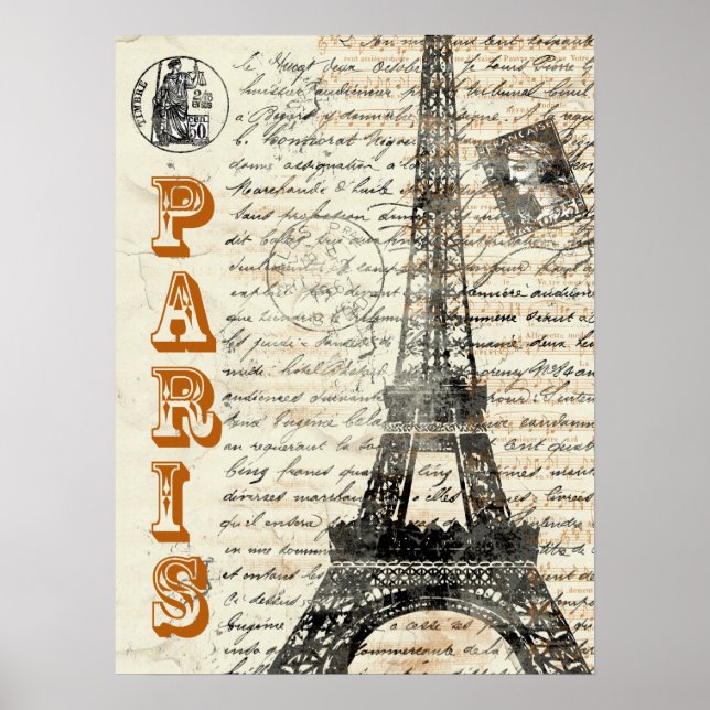 Eiffel Tower Vintage French Poster (Front)