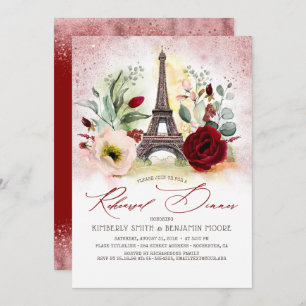 Eiffel Tower Vintage Paris Rehearsal Dinner Invitation