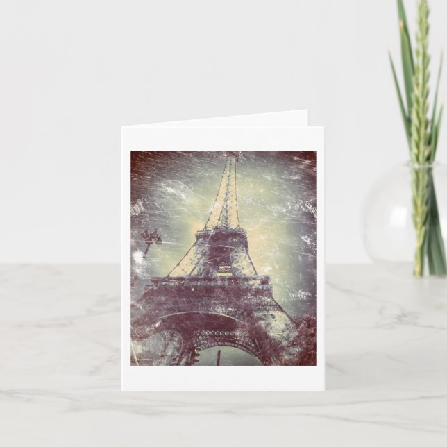 Eiffel Tower,Vintage-Styled, Blank Card (Front)