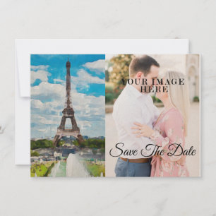 Eiffel Tower Watercolor Full Pic Save The Date2 Save The Date