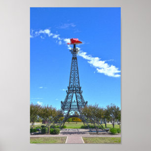Eiffel Tower Wearing Red Cowboy Hat, Paris, Texas Poster