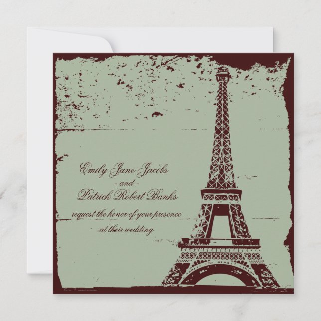 Eiffel Tower Wedding Invitations (Front)