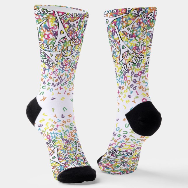 Eiffel Tower with Alphabet Socks (Angled)