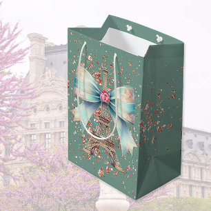 Eiffel Tower With Bow  Medium Gift Bag