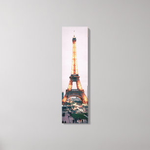 Eiffel Tower With Lights Vertical Canvas Print