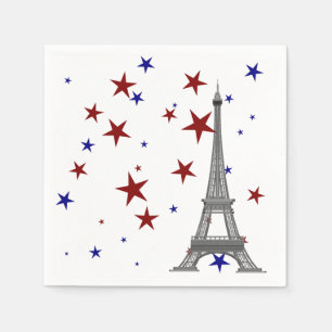 Eiffel Tower with Stars Napkin